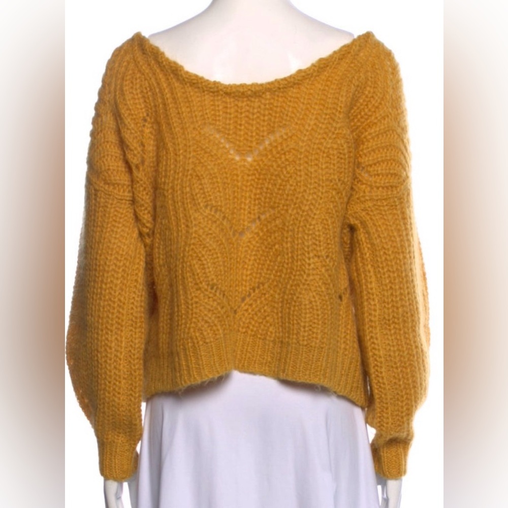 Sézane oversize bateau neckline wool Mustard Sweater